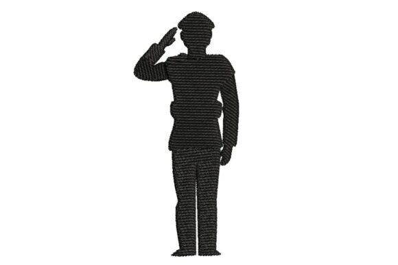 Army Officer Saluting Silhouette Embroidery Design Review