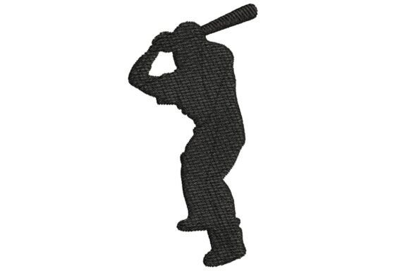 Baseball Player Batter Silhouette Embroidery Design Review
