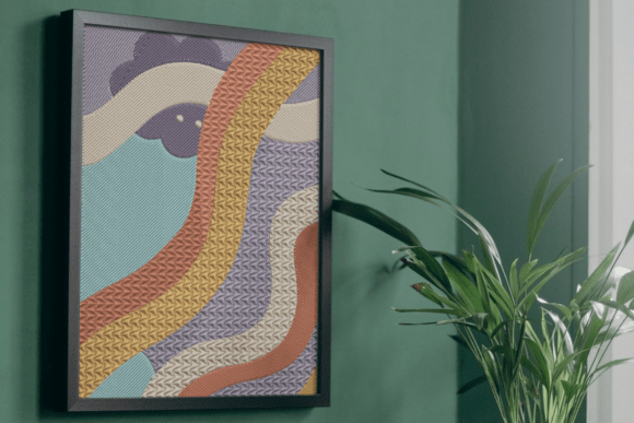 Colorful Abstract Wave Embroidery Review for Boutique Sweatshirts