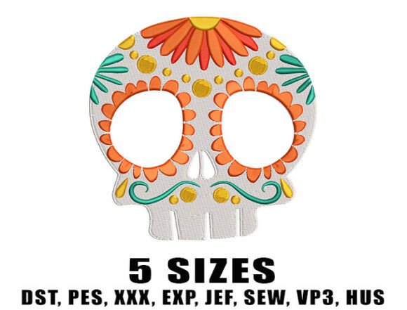 Día de Muertos Sugar Skull Bloom Embroidery Design Review