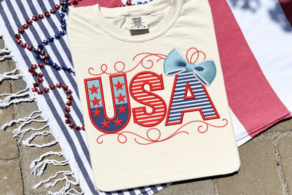 Faux Embroidery USA Coquette Png,Varsity