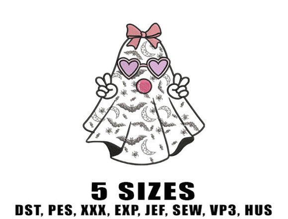 Girly Ghost Blowing Embroidery Design Review for Etsy & Small Shop Use