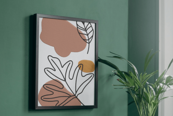 Minimal Abstract Leaf Embroidery Art Review for Personalized Gifts