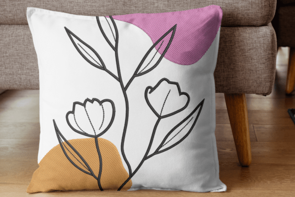 Minimal Floral Line Embroidery Design Review for Small Business Merch