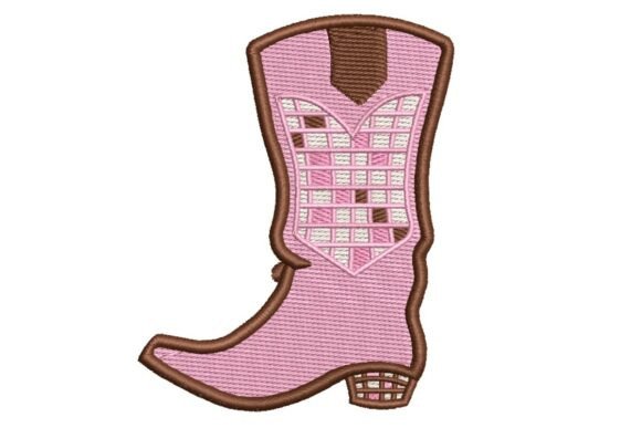 Pink Disco Cowgirl Boot Embroidery Design Review for Business Use