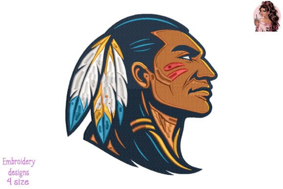 Proud Native Warrior Portrait Embroidery: A Bold Statement for Craft Businesses