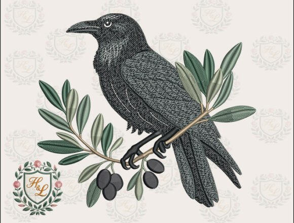 Raven Olive Branch Embroidery Files: A Designer’s Take for Craft Fairs