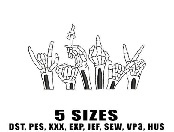 Rock on Skull Embroidery Designs Review for Apparel Projects